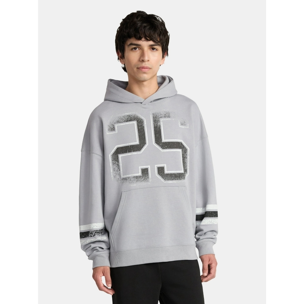 No Boundaries Gray Hoodie with Number 25 Print